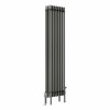 Bern 1500 x 380mm Raw Metal Four Column Vertical Traditional Radiator
