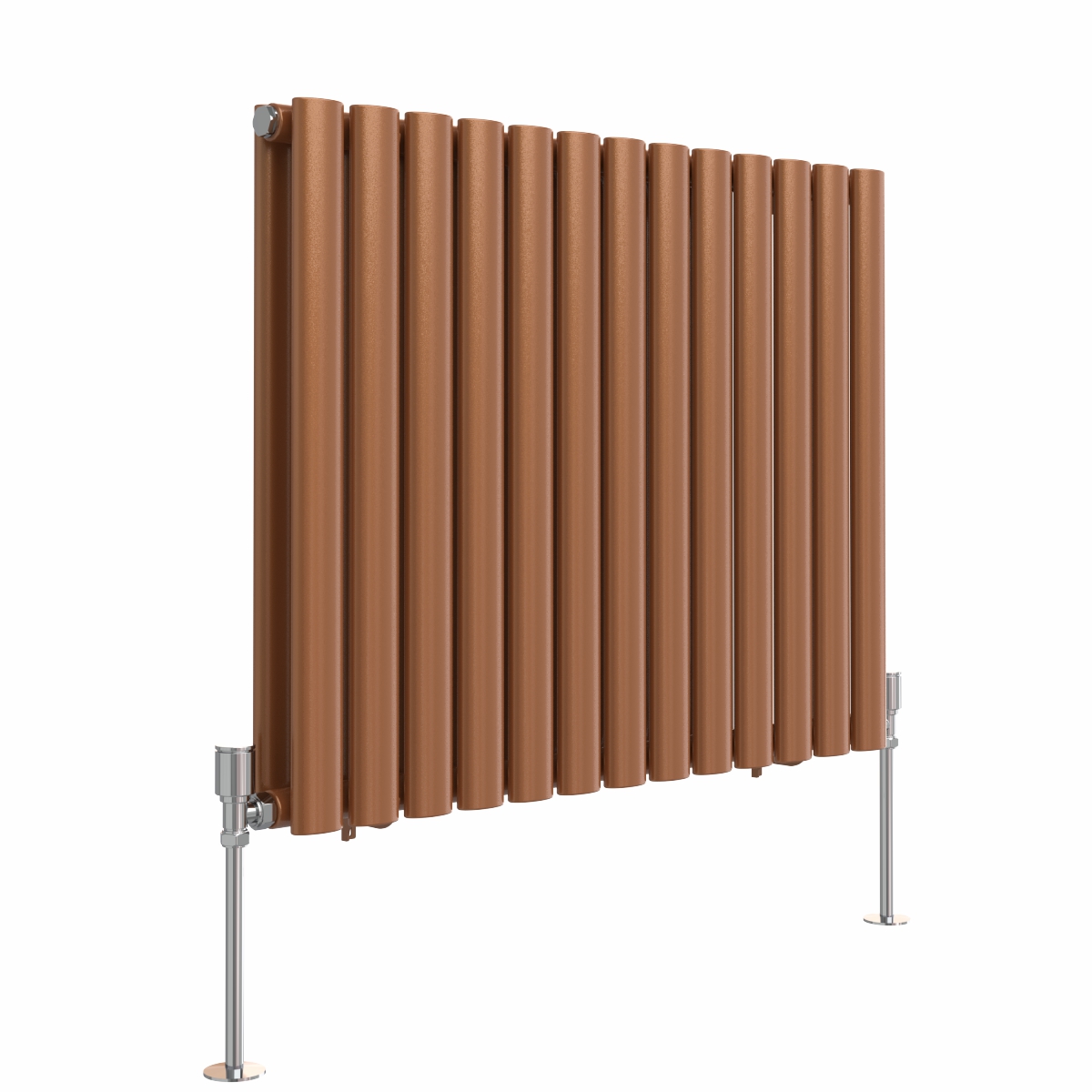 Norden 600 x 768mm Metallic Bronze Double Oval Column Horizontal Designer Radiator