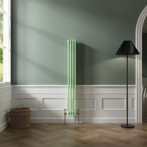 Bern 1500 x 200mm Pastel Green Triple Vertical Column Radiator