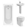 Splash Bathroom Suite with Back to Wall Toilet and Essential Single Ended Bath - 1500 x 700mm