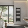 Bergen 1600 x 500mm Straight Black Heated Towel Rail