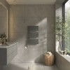 Kristiansund 824 x 500mm Dual Fuel Gunmetal Thermostatic Touch Control Electric Heated Towel Rail
