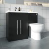 Calm Matt Black Left Hand Combination Vanity Unit Basin L Shape with Back to Wall RAK Tonique Toilet & Soft Close Seat & Concealed Cistern - 1100mm