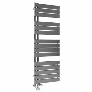 Kristiansund 1380 x 500mm Dual Fuel Gunmetal Thermostatic Touch Control Electric Heated Towel Rail
