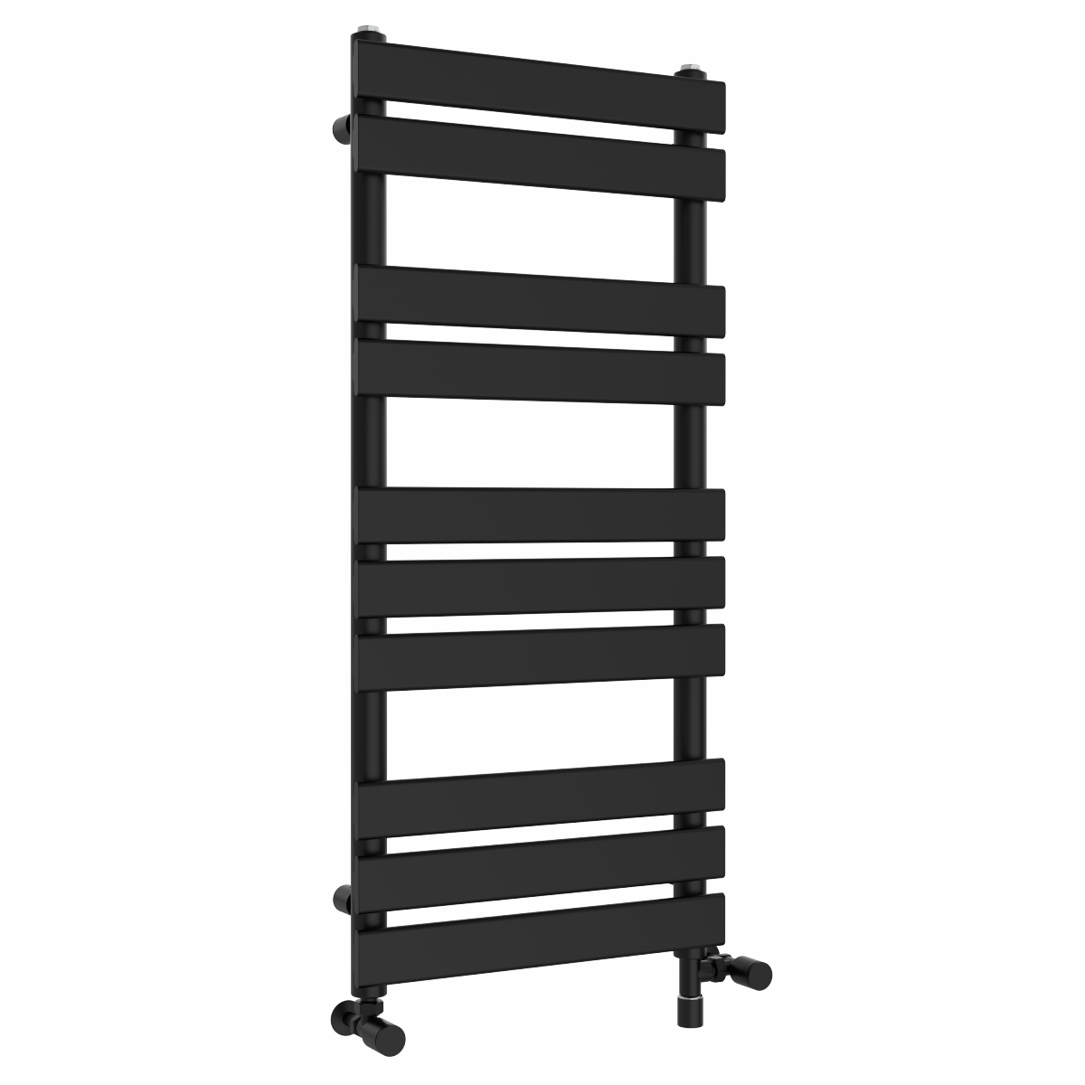 Juva 1000 x 450mm Dual Fuel Satin Black Simple Flat Panel Electric Heated Towel Rail
