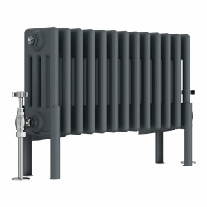 Bern 300 x 605mm Anthracite Four Column Horizontal Traditional Radiator