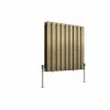 Karlstad 600 x 614mm Black Gold Double Flat Panel Horizontal Designer Radiator