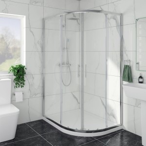 Ennerdale - 1200 x 900mm Offset Quadrant Shower Enclosure - Chrome (Reversible Left/Right)