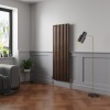 Norden 1600 x 591mm Black Copper Single Vertical Oval Column Designer Radiator