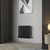 Karlstad 600 x 614mm Black Single Horizontal Flat Panel Designer Radiator
