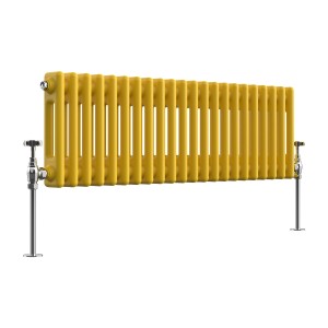 Bern 300 x 1010mm Zinc Yellow Double Column Horizontal Traditional Radiator
