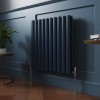 Norden 600 x 591mm Sapphire Blue Double Horizontal Oval Column Designer Radiator