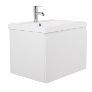 Tonic White 600mm Wall Hung Vanity Unit & Basin
