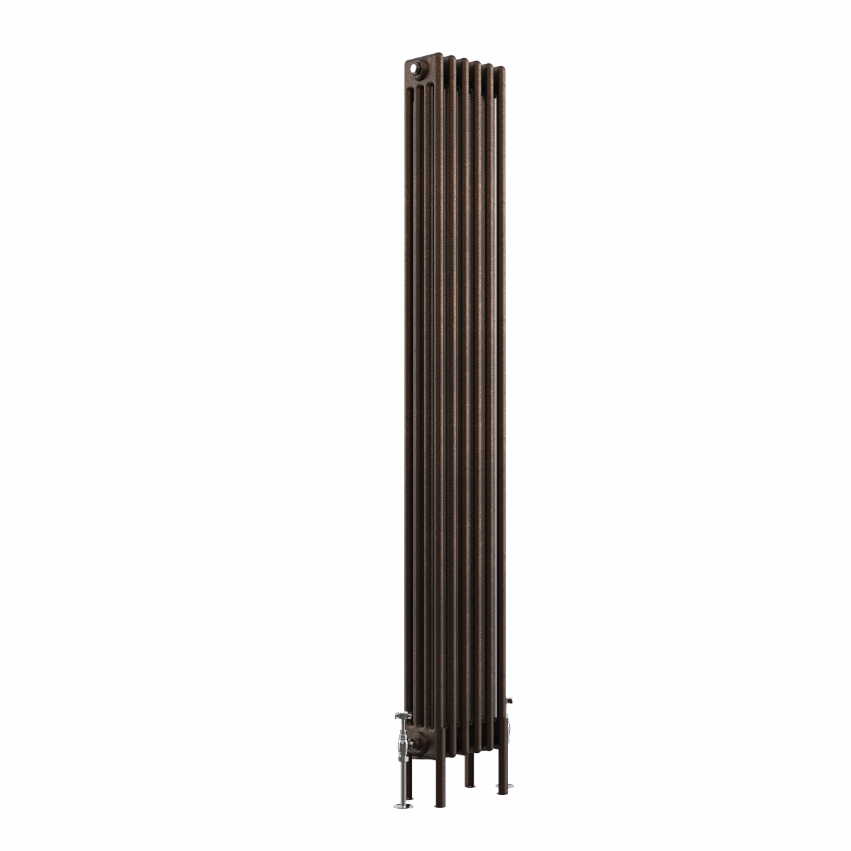 Bern 1800 x 290mm Black Copper Four Column Vertical Traditional Radiator