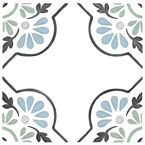 Tanger Blue Petals 123x123 - 0.51sqm - 34 - Box Qty