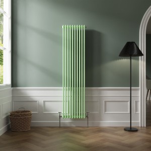 Bern 1800 x 470mm Pastel Green Double Vertical Column Radiator