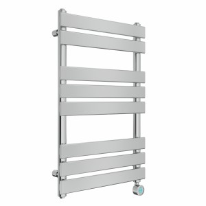 Juva 800 x 500mm Chrome Flat Panel Thermostatic Touch Control Wifi Electric Heated Towel Rail