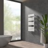 Juva 1200 x 600mm White Flat Panel Heated Towel Rail