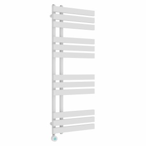 Koli 1200 x 450mm White Thermostatic Touch Control Electric Heated Towel Rail