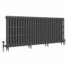 Classic  745 x 1708mm Farrow & Ball Railings Grey Triple Column Cast Iron Radiator - 27 Sections