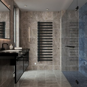 Kemi 1600 x 600mm Black Simple Electric Heated Towel Rail