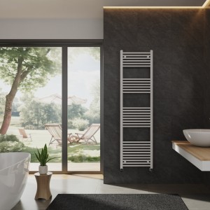 Bergen 1800 x 500mm Straight White Heated Towel Rail