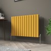 Karlstad 600 x 886mm Zinc Yellow Double Horizontal Flat Panel Designer Radiator