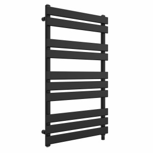 Juva 1000 x 600mm Satin Black Flat Panel Simple Electric Heated Towel Rail