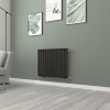 Norden 600 x 768mm Black Single Horizontal Oval Tube Designer Radiator