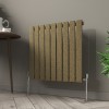 Karlstad 600 x 614mm Black Gold Single Horizontal Flat Panel Designer Radiator