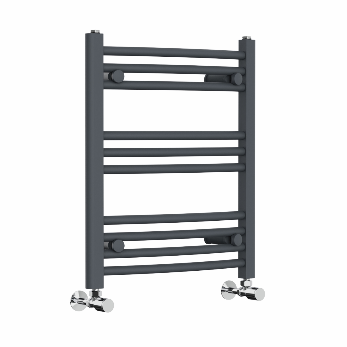 Fjord 600 x 500mm Curved Anthracite Heated Towel Rail