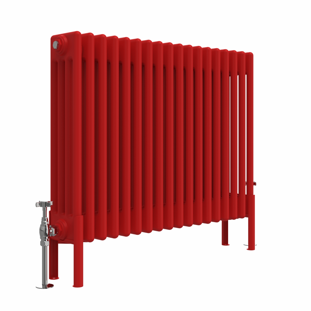 Bern 600 x 830mm Traditional Signal Red Horizontal Four Column Radiator