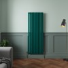 Norden 1600 x 591mm Blue Green Single Oval Column Vertical Designer Radiator