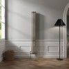 Bern 1800 x 200mm Black Gold Triple Column Vertical Traditional Radiator