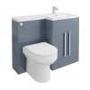 Calm Gloss Grey Right Hand Combination Vanity Unit Basin L Shape with Back to Wall Calgary Toilet & Soft Close Seat & Concealed Cistern - 1100mm