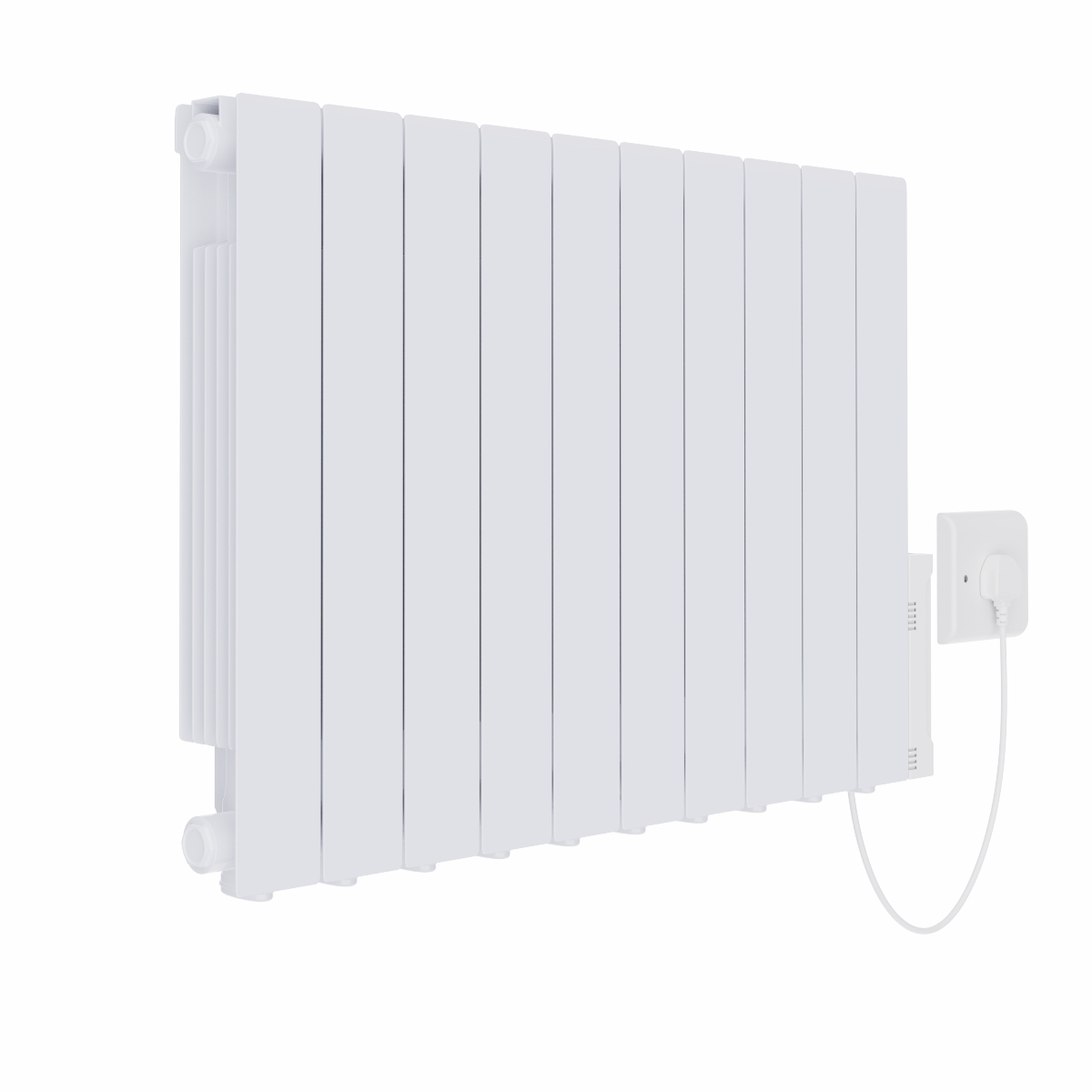 Bismo 575 x 855mm White Wifi Oil Filled Electric Radiator - 1800W