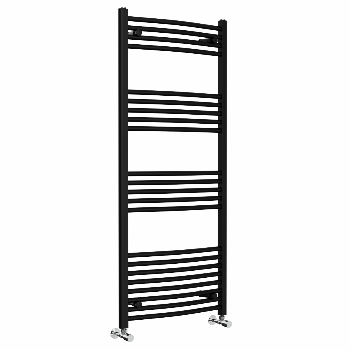 Fjord 1400 x 600mm Curved Black Heated Towel Rail