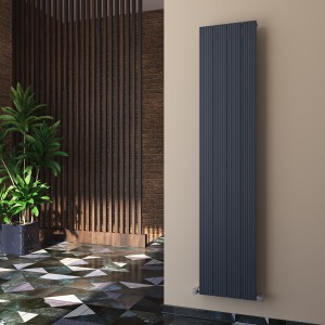 Carisa Monza 1800 x 375mm Anthracite Designer Aluminium Radiator