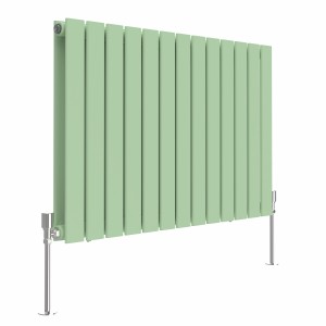 Karlstad 600 x 886mm Pastel Green Double Flat Panel Horizontal Designer Radiator