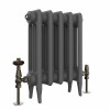 Classic  450 x 344mm  Farrow & Ball Railings Grey Triple Column Cast Iron Radiator - 5 Sections