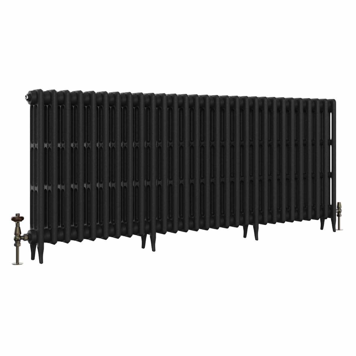 Classic 745 x 1832mm Black Primered Finish Triple Column Cast Iron Radiator - 29 Sections