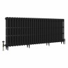 Classic 745 x 1832mm Black Primered Finish Triple Column Cast Iron Radiator - 29 Sections