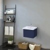 RAK-Resort 500mm Wall Hung Single Draw Vanity Unit - Matt Denim Blue