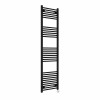 Bergen 1800 x 500mm Straight Black Thermostatic Touch Control Electric Heated Towel Rail