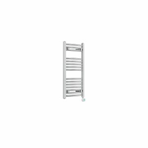 Fjord 800 x 400mm Curved Chrome Thermostatic Touch Control Wifi Electric Heated Towel Rail