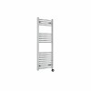 Fjord 1200 x 500mm Curved Chrome Thermostatic Touch Control Electric Heated Towel Rail