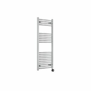 Fjord 1200 x 500mm Curved Chrome Thermostatic Touch Control Electric Heated Towel Rail