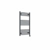 Fjord 1000 x 600mm Curved Anthracite Thermostatic Touch Control Electric Heated Towel Rail