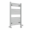 Bergen 800 x 500mm Dual Fuel Straight Chrome Thermostatic Electric Heated Towel Rail
