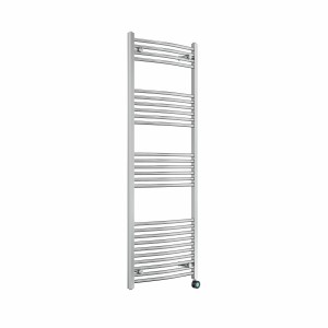 Fjord 1600 x 600mm Curved Chrome Thermostatic Touch Control Electric Heated Towel Rail
